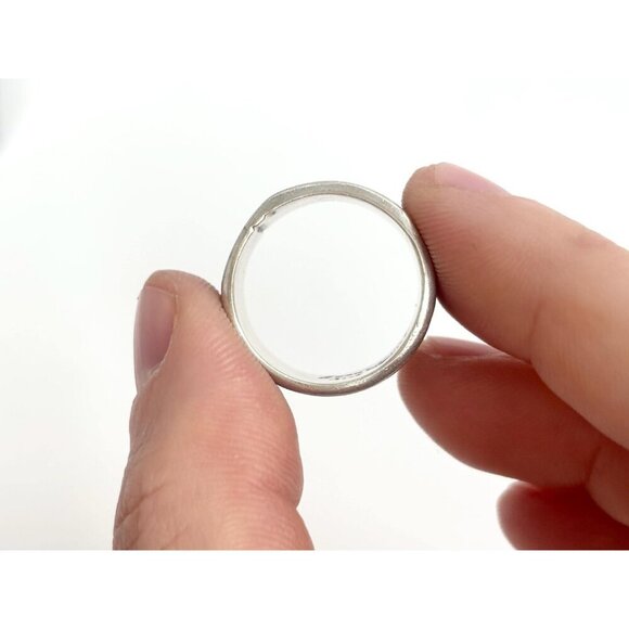 Zuni Pueblo Vintage Geometric Mexican Chunky Wide Sterling Silver Ring - sz 7 - Picture 10 of 10